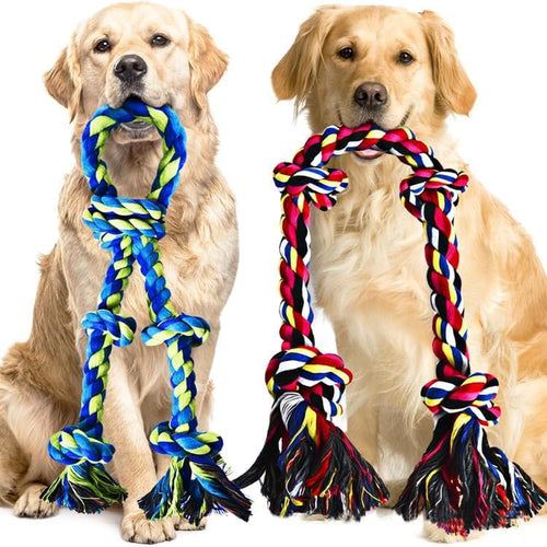 2-Pack Cotton Rope Dog Toys – Durable Tug-of-War Chew Toys for Large Dogs & Aggressive Chewers