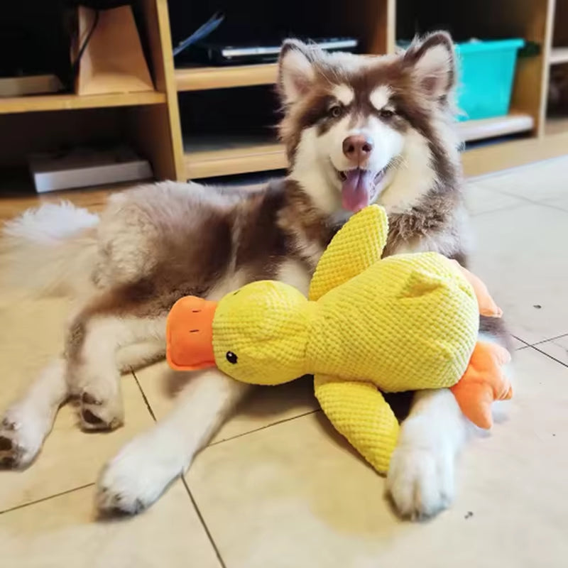 Yellow Duck Family Squeaky Dog Toy Set – Plush Hugging Duck Trio for Puppies & Small Dogs