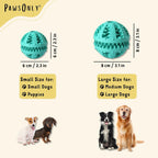 PawsOnly Treat Dispensing Ball – Interactive Rubber Puzzle Feeder for Mental Stimulation & Dog Enrichment (Small, Blue)