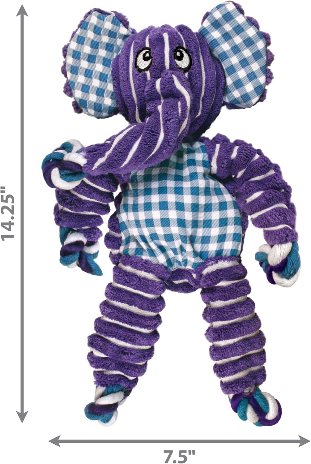 KONG Floppy Knots Elephant Dog Toy – Knotted Rope Squeaky Toy for Medium & Large Dogs