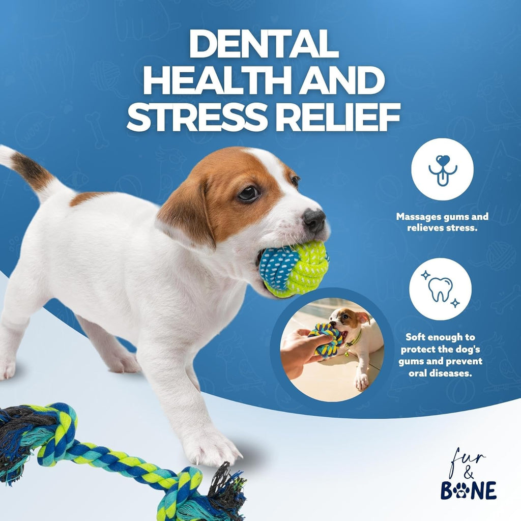 10-Pack Natural Cotton Dog Rope Toys – Indestructible Chew & Tug Toys for All Breeds & Aggressive Chewers