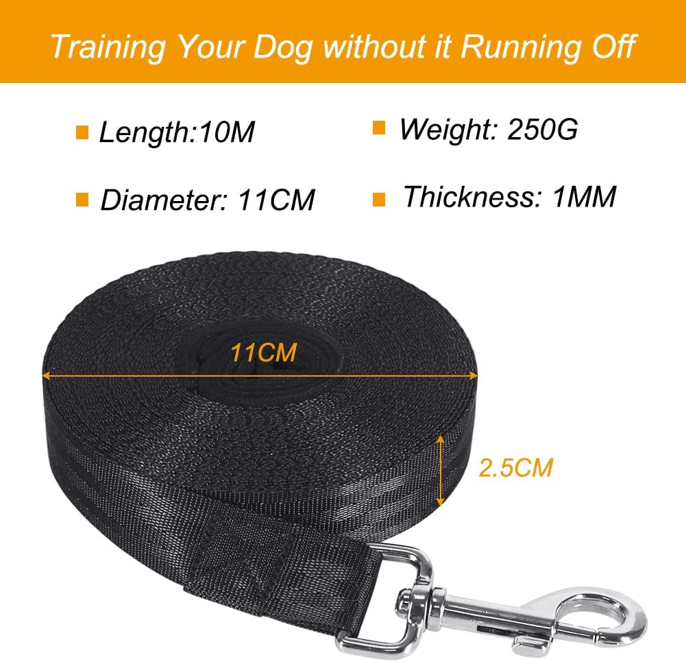  Long Line Training Dog Lead – Nylon Padded Handle Recall Lead for All Breeds