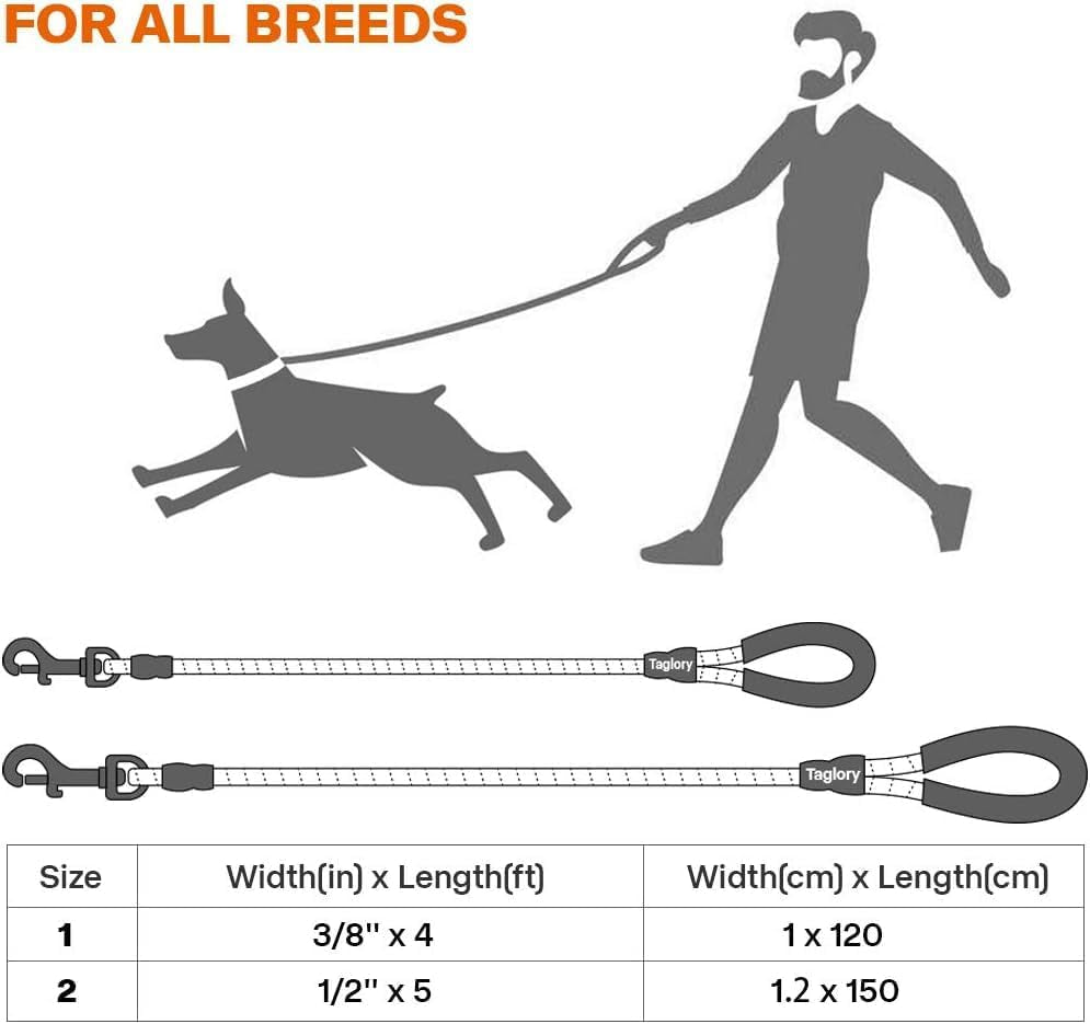 Rope Dog Lead with Padded Handle – 1.2M Reflective Climbing Rope Leash for Small Dogs