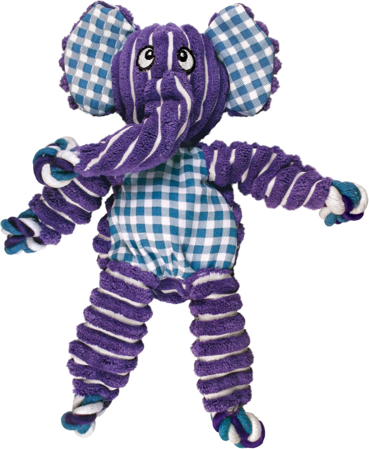 KONG Floppy Knots Elephant Dog Toy – Knotted Rope Squeaky Toy for Medium & Large Dogs