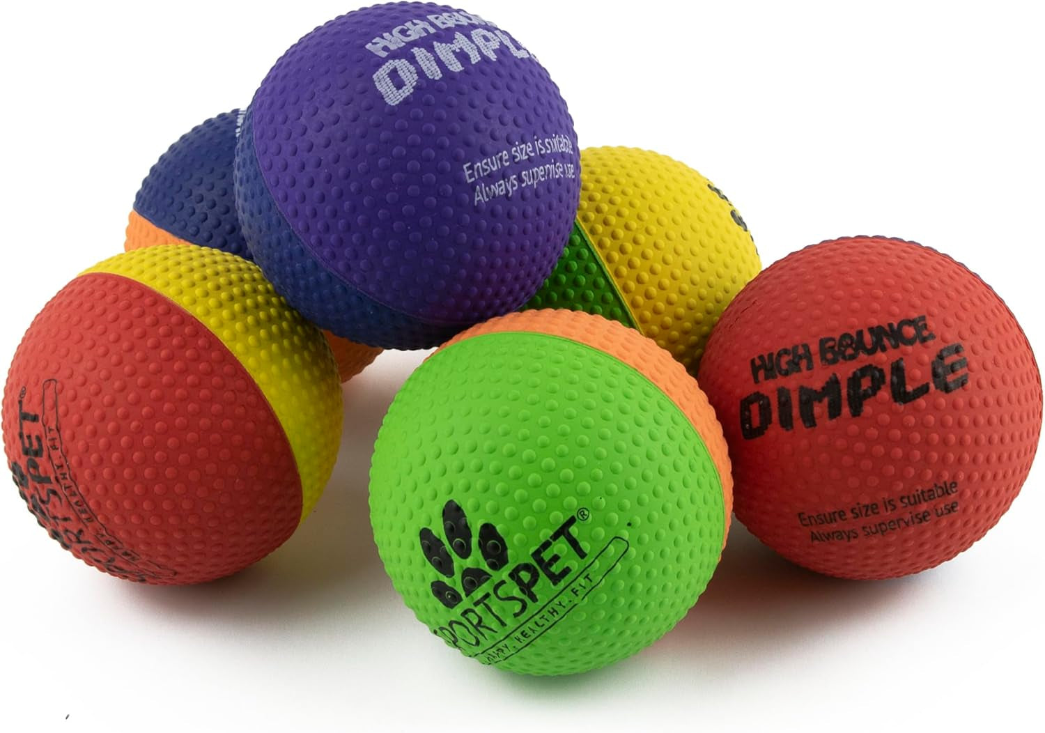 SPORTSPET High Bounce Natural Rubber Dog Balls