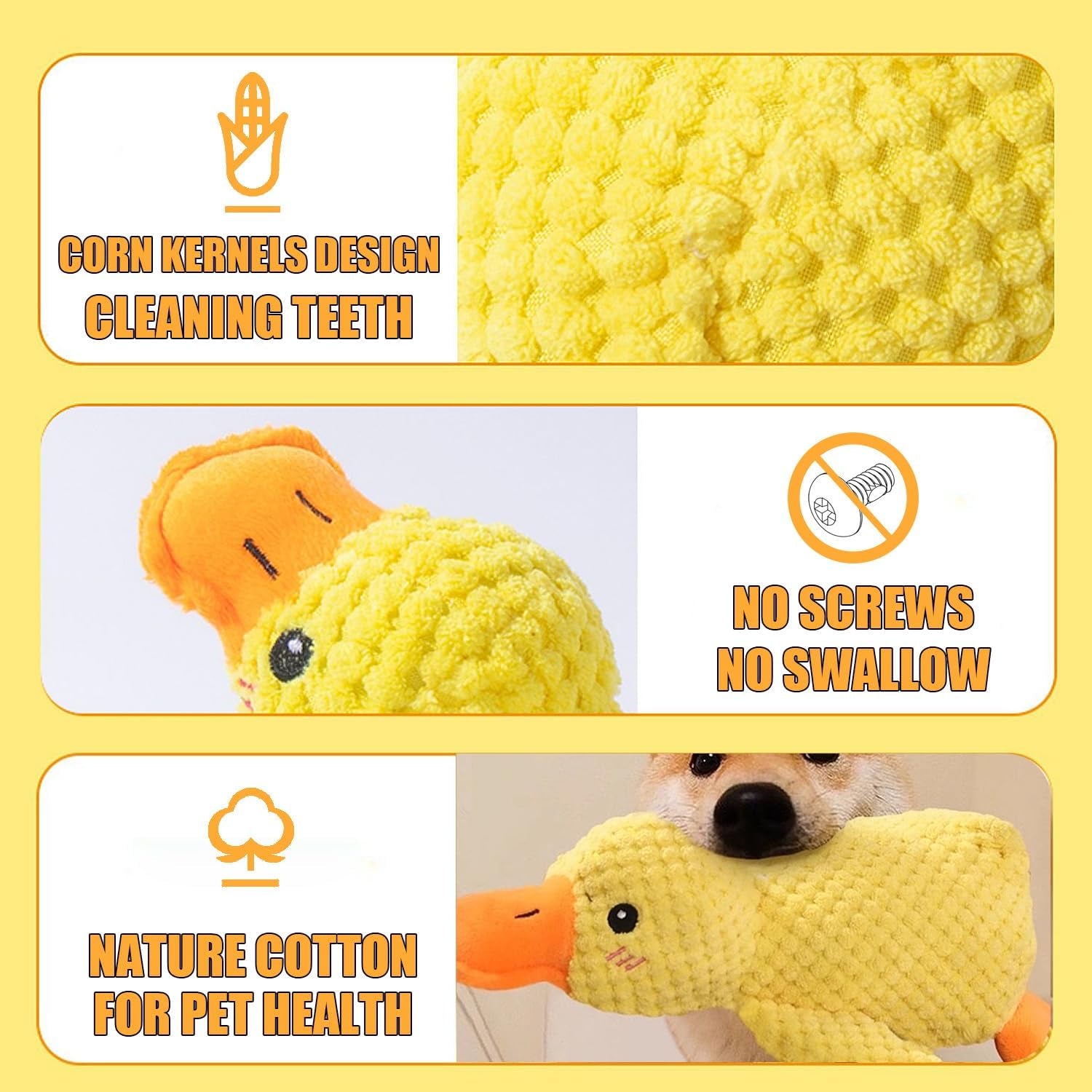 Plush Dog Toy for Large Dogs, Duck Squeaky Dog Toys, Soft Puppy Toy for Small Medium Large Dogs