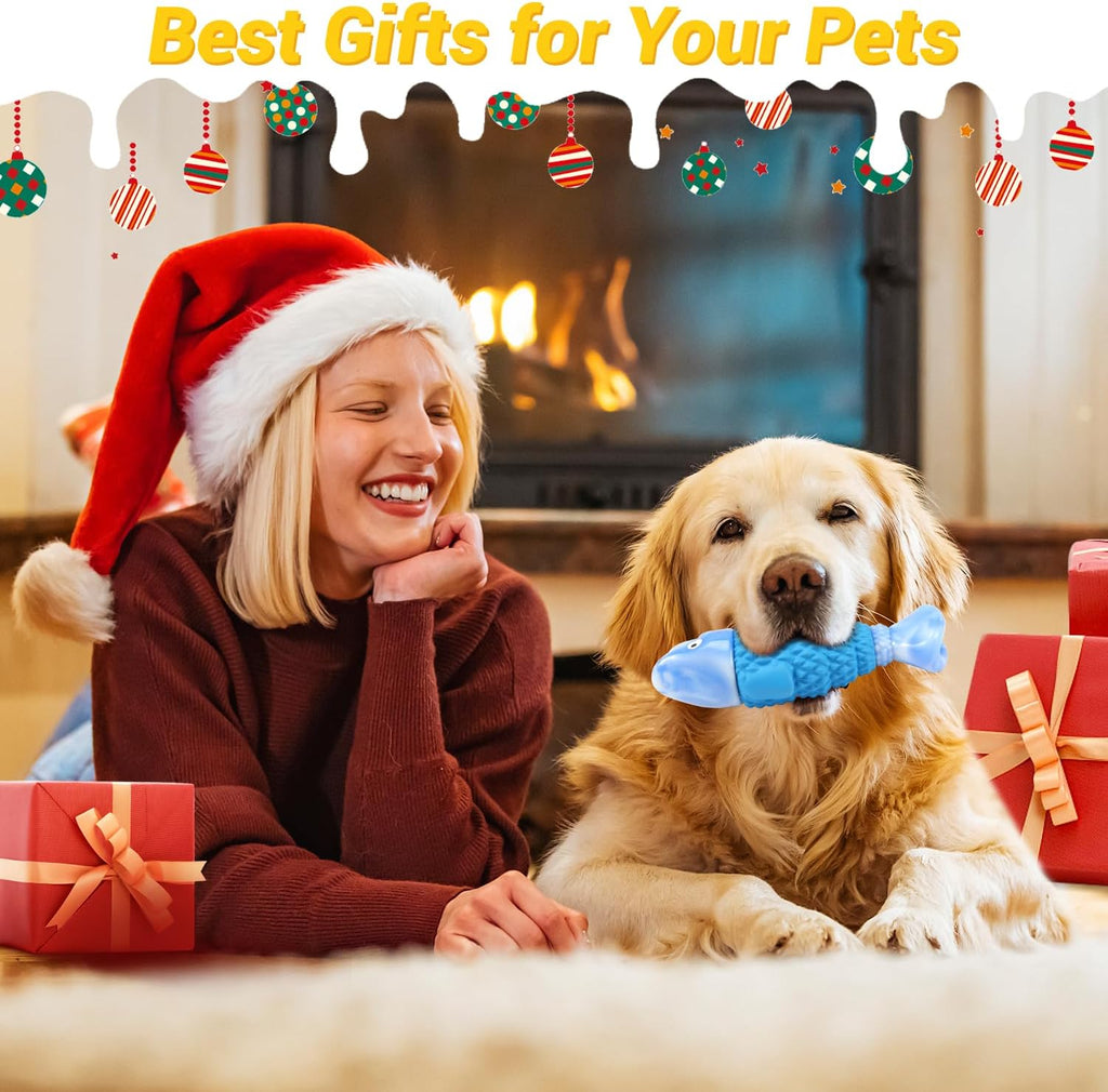 Tough Dog Toys for Aggressive Chewers, Indestructible Dog Chewers for Medium & Large Breeds,Squeaky Durable Chew Toys to Keep Them Busy, Reduce Boredom, Teeth Cleaning, Bacon Flavor