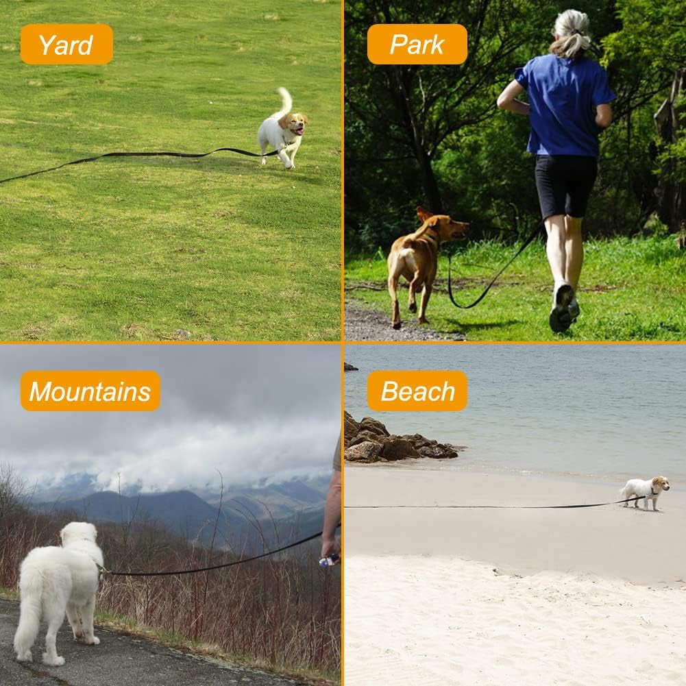  Long Line Training Dog Lead – Nylon Padded Handle Recall Lead for All Breeds
