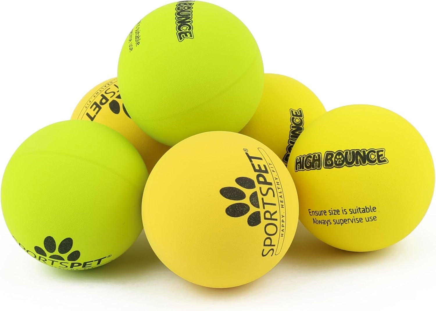 SPORTSPET High Bounce Natural Rubber Dog Balls