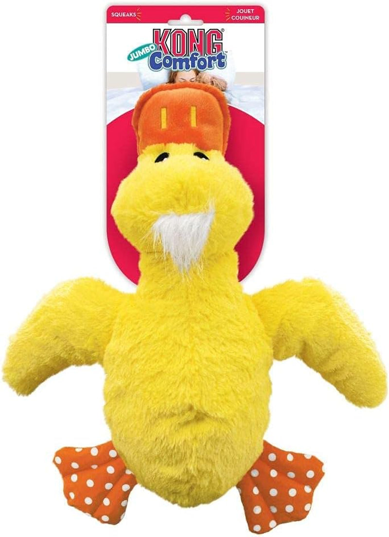 KONG Comfort Jumbo Duck Dog Toy – XL Plush Squeaky Cuddly Toy for Large Dogs