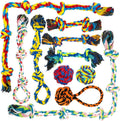 10-Pack Natural Cotton Dog Rope Toys – Indestructible Chew & Tug Toys for All Breeds & Aggressive Chewers