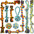 9-Pack Cotton Rope Dog Toys – Durable Knot Chew & Tug Toy Set for Medium & Large Dogs 