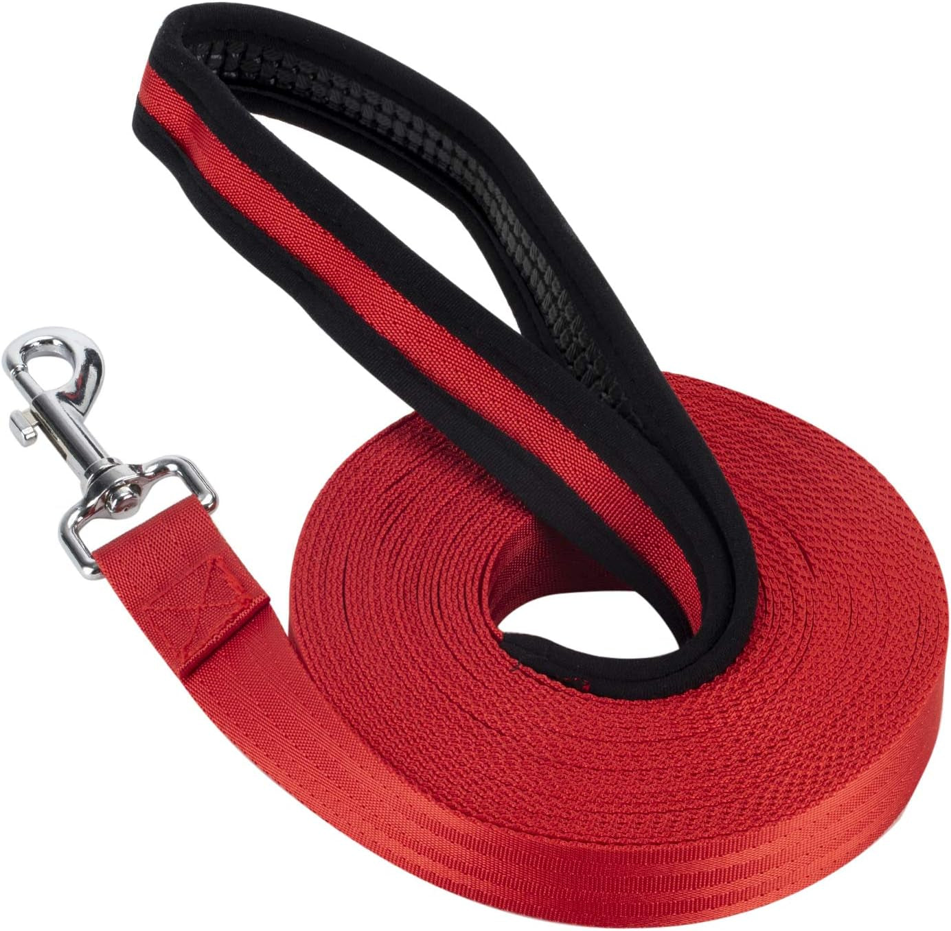  Long Line Training Dog Lead – Nylon Padded Handle Recall Lead for All Breeds