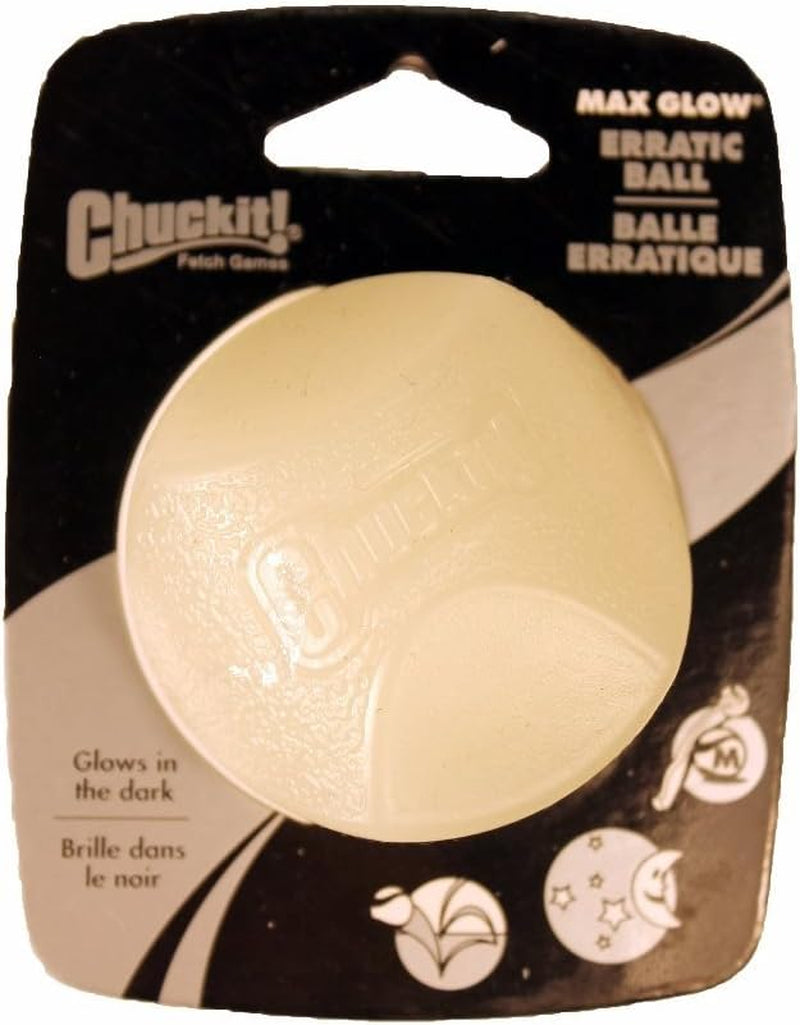 Chuckit Max Glow Dog Ball – Glow-in-the-Dark Rubber Fetch Toy for Dogs