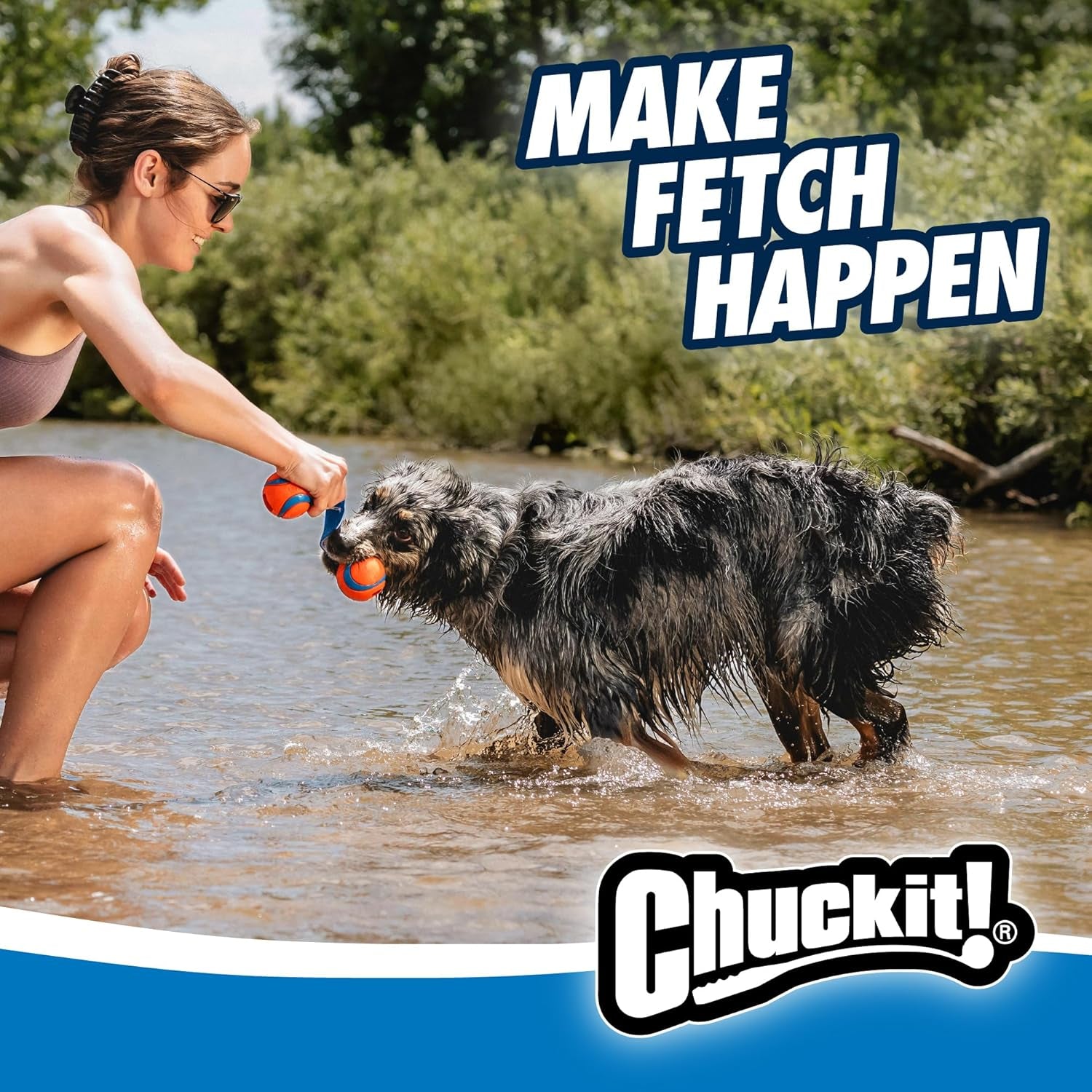 Chuckit Ultra Tug Duo Dog Toy – Two-Ball Tug of War & Fetch Toy for All Dogs