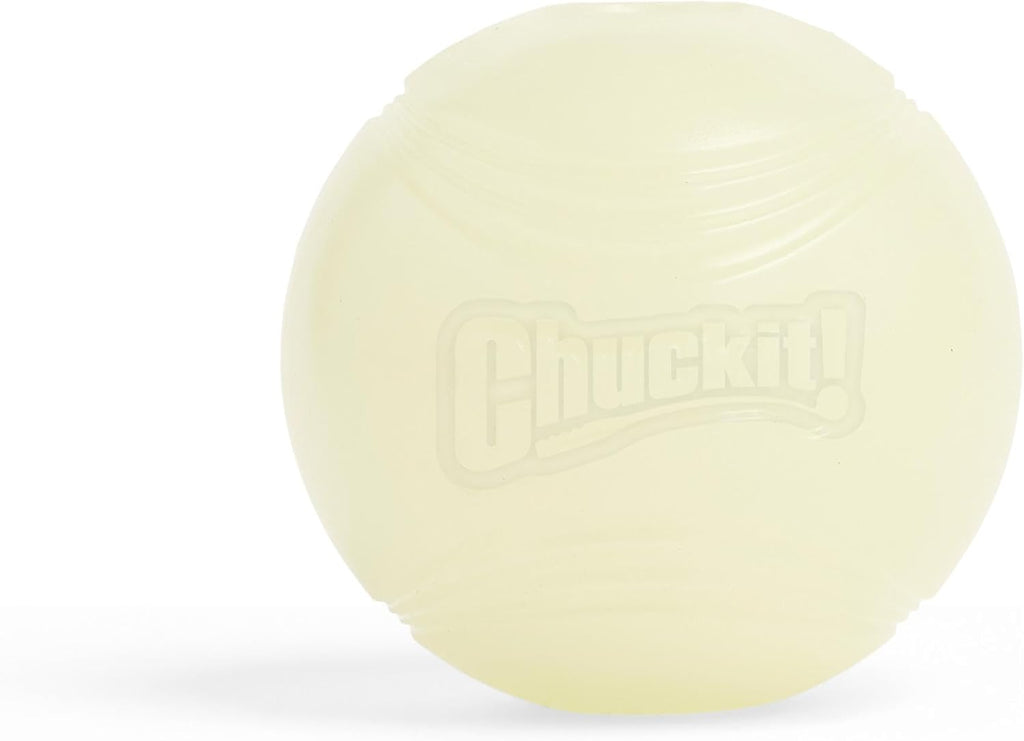 Chuckit Max Glow Dog Ball – Glow-in-the-Dark Rubber Fetch Toy for Dogs