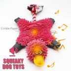 Pink Duck Squeaky Dog Toy – No-Stuffing Plush Rope Toy for Small, Medium & Large Dogs