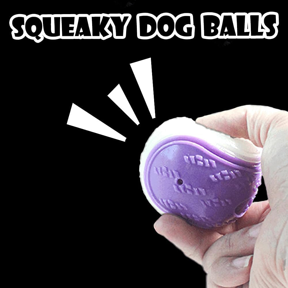 6 Pack Glow-in-the-Dark Squeaky Dog Balls – Indestructible Rubber Chew Toys for Small & Medium Dogs