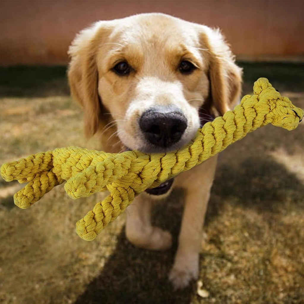 Giraffe Cotton Rope Knot Dog Toy – Natural Soft Chew Toy for Small & Medium Dogs