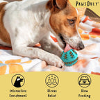 PawsOnly Treat Dispensing Ball – Interactive Rubber Puzzle Feeder for Mental Stimulation & Dog Enrichment (Small, Blue)