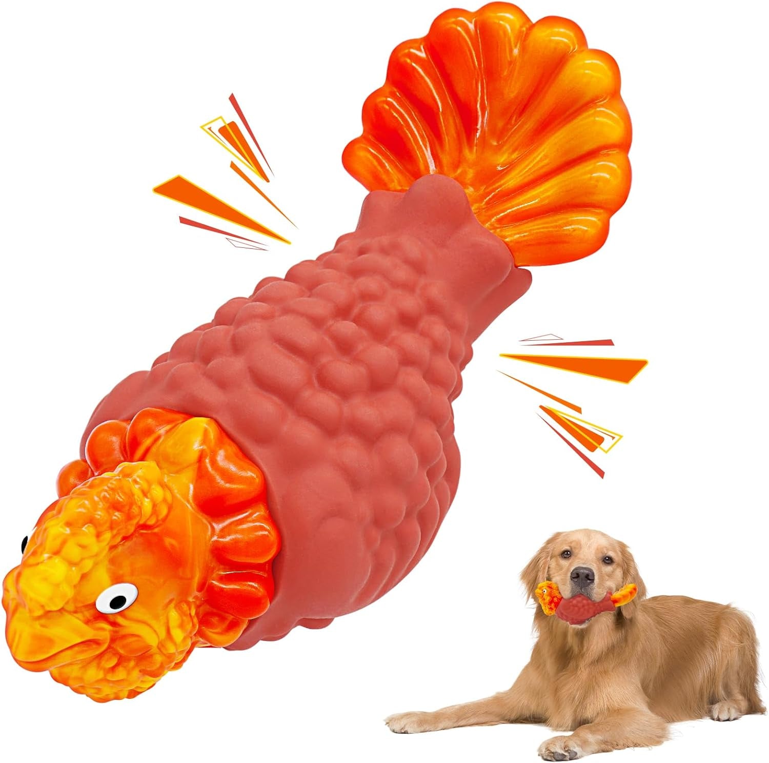 Tough Dog Toys for Aggressive Chewers, Indestructible Dog Chewers for Medium & Large Breeds,Squeaky Durable Chew Toys to Keep Them Busy, Reduce Boredom, Teeth Cleaning, Bacon Flavor