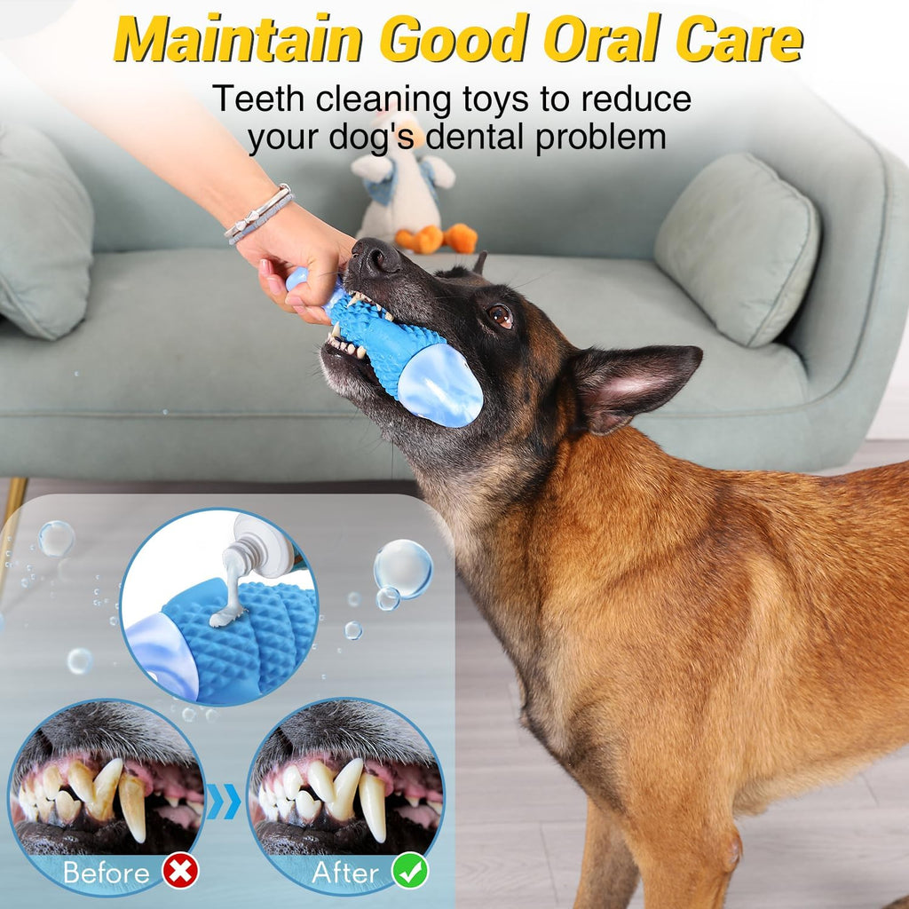 Tough Dog Toys for Aggressive Chewers, Indestructible Dog Chewers for Medium & Large Breeds,Squeaky Durable Chew Toys to Keep Them Busy, Reduce Boredom, Teeth Cleaning, Bacon Flavor