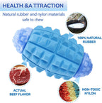 Rugby Squeaky Dog Chew Toy – Tough Nylon & Rubber Teeth Cleaning Toy for Aggressive Chewers & Large Dogs