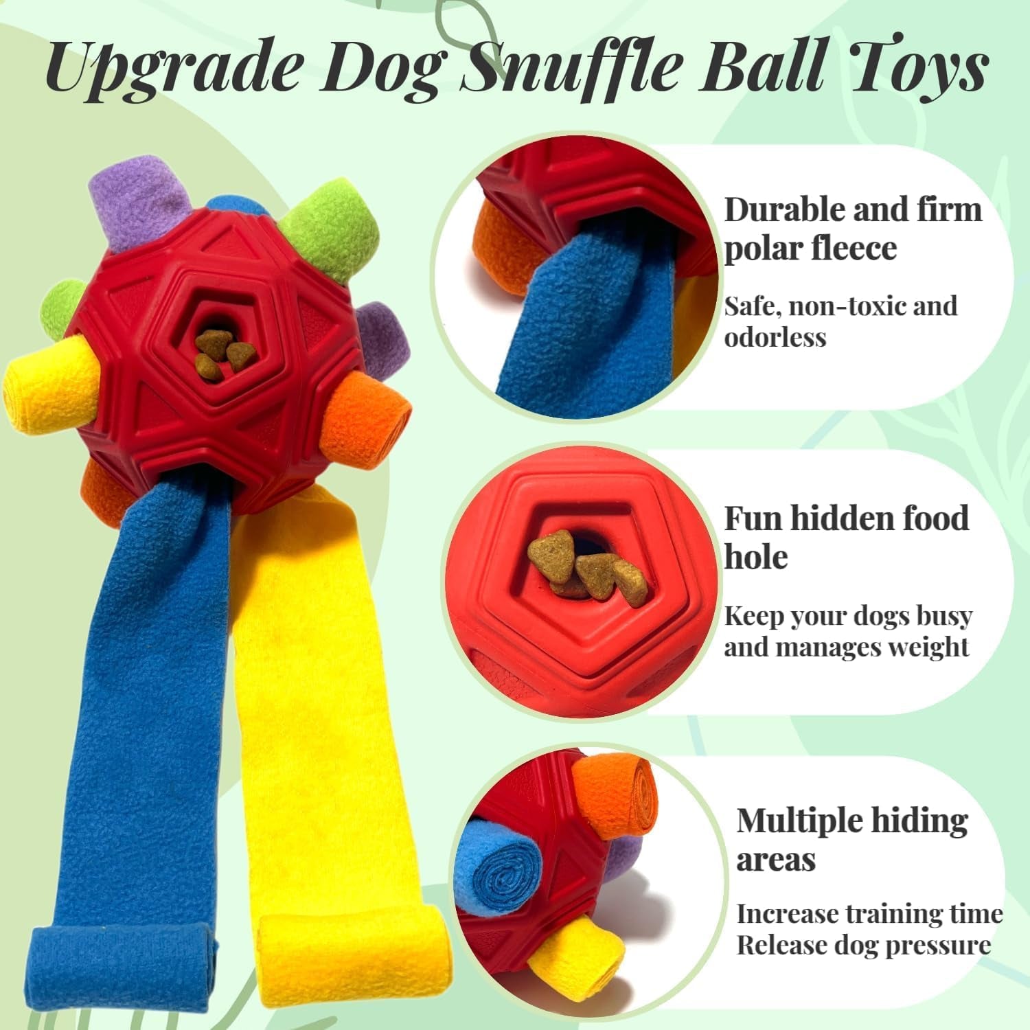Snuffle Ball Dog Toy – Interactive Treat Dispensing Puzzle Toy for Small, Medium & Large Dogs