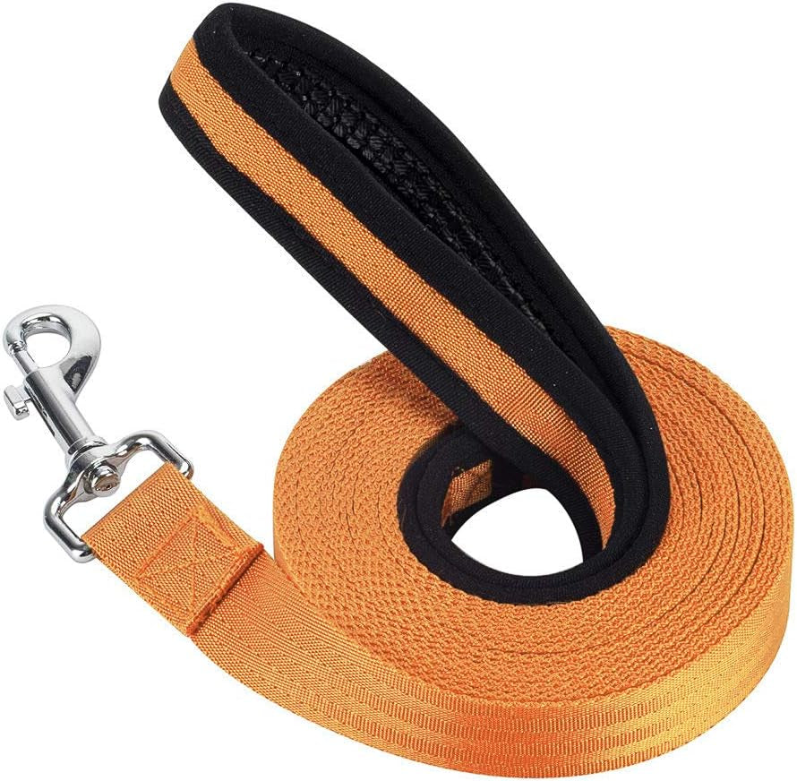  Long Line Training Dog Lead – Nylon Padded Handle Recall Lead for All Breeds