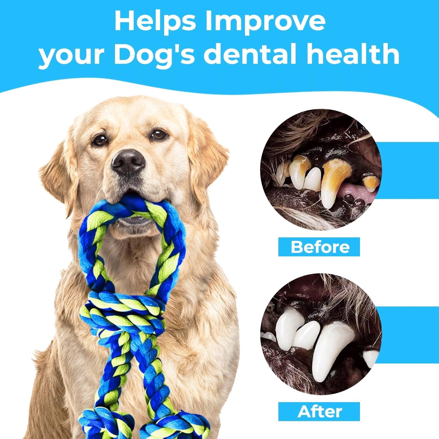 2-Pack Cotton Rope Dog Toys – Durable Tug-of-War Chew Toys for Large Dogs & Aggressive Chewers