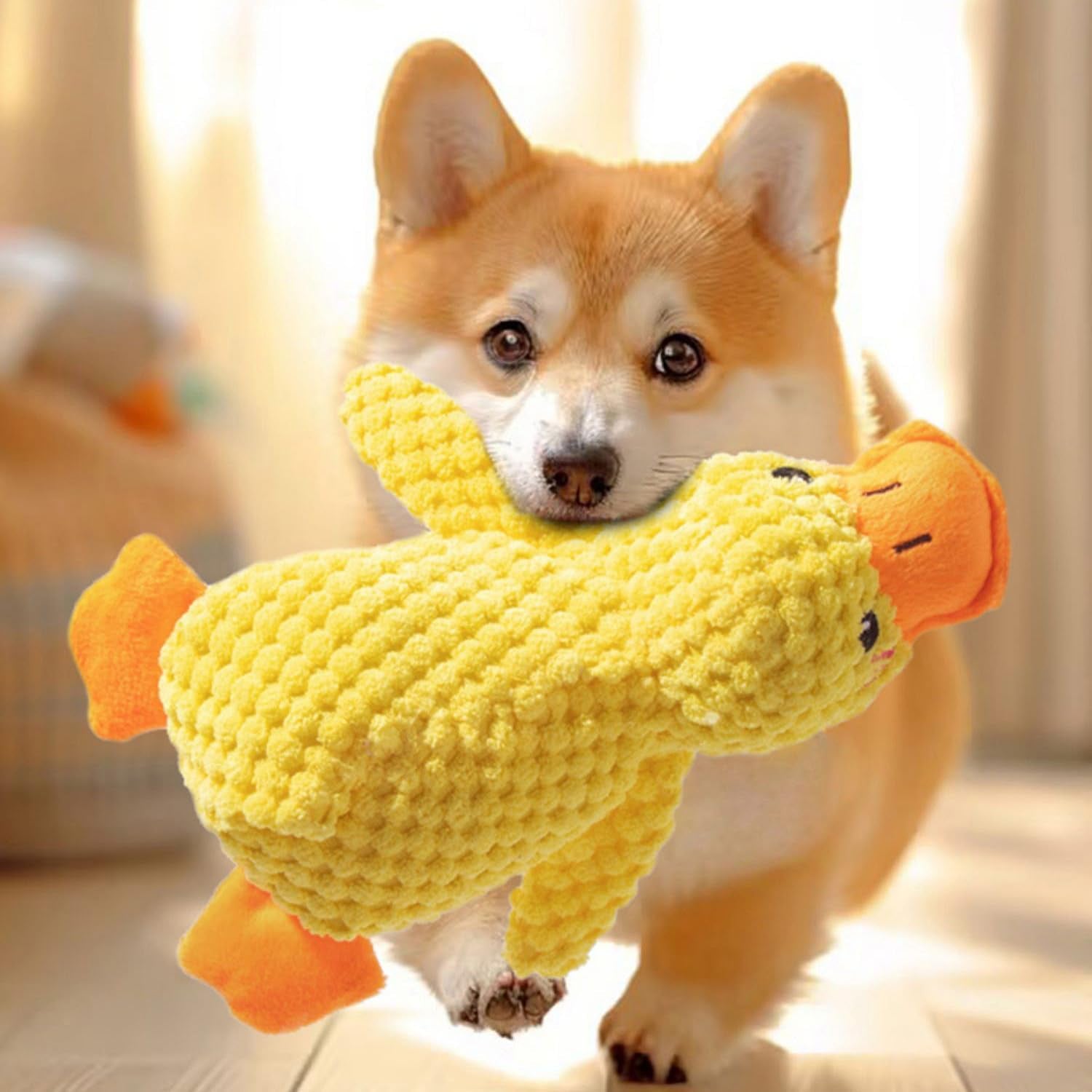 Duck Plush Squeaky Dog Toy – Soft Cotton Chew Toy for Small & Medium Dogs