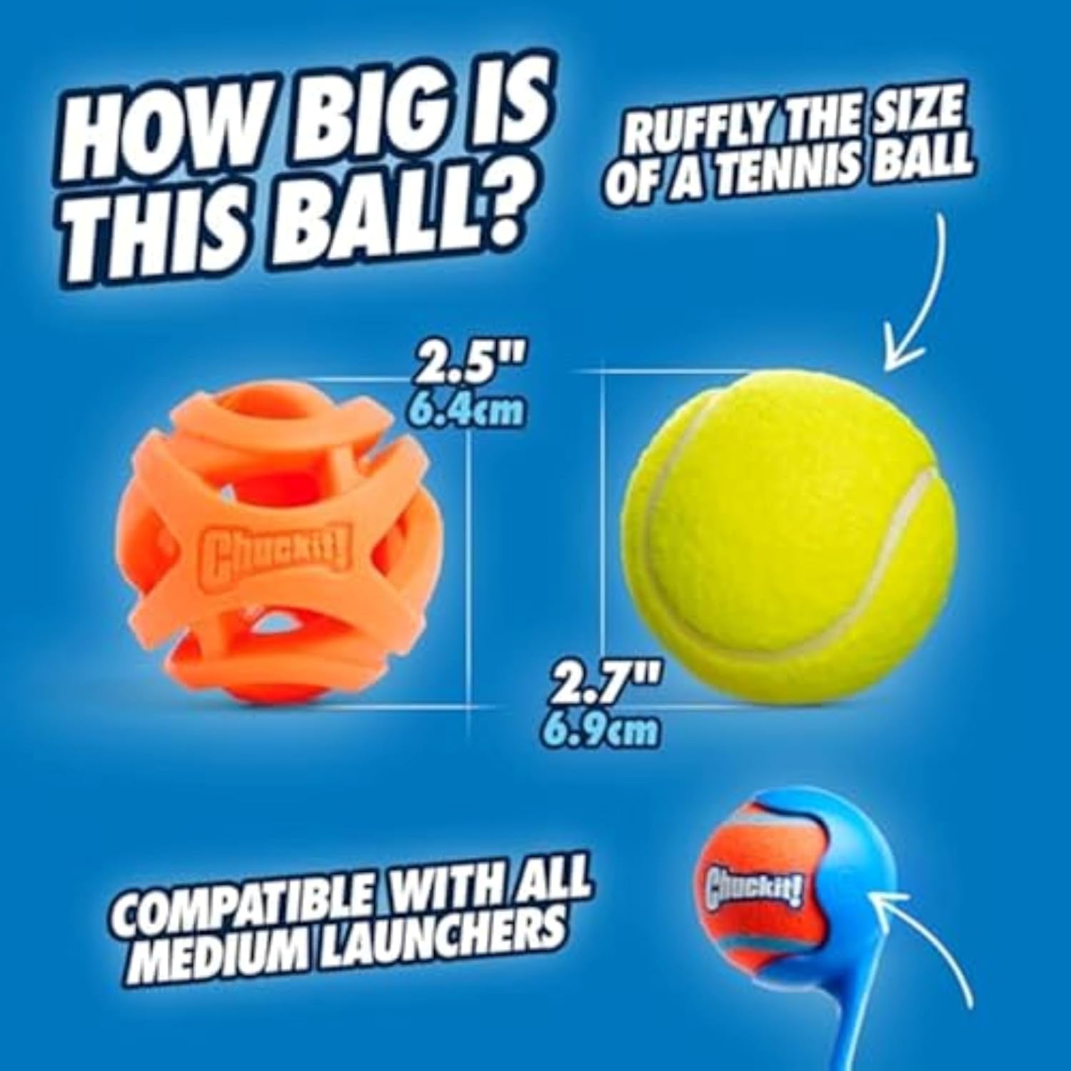 Chuckit Breathe Right Fetch Ball – Lightweight Natural Rubber Dog Ball for Medium Dogs