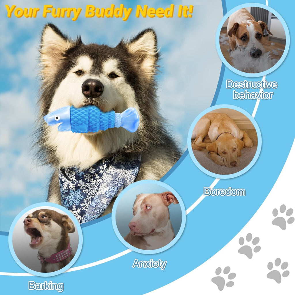 Tough Dog Toys for Aggressive Chewers, Indestructible Dog Chewers for Medium & Large Breeds,Squeaky Durable Chew Toys to Keep Them Busy, Reduce Boredom, Teeth Cleaning, Bacon Flavor