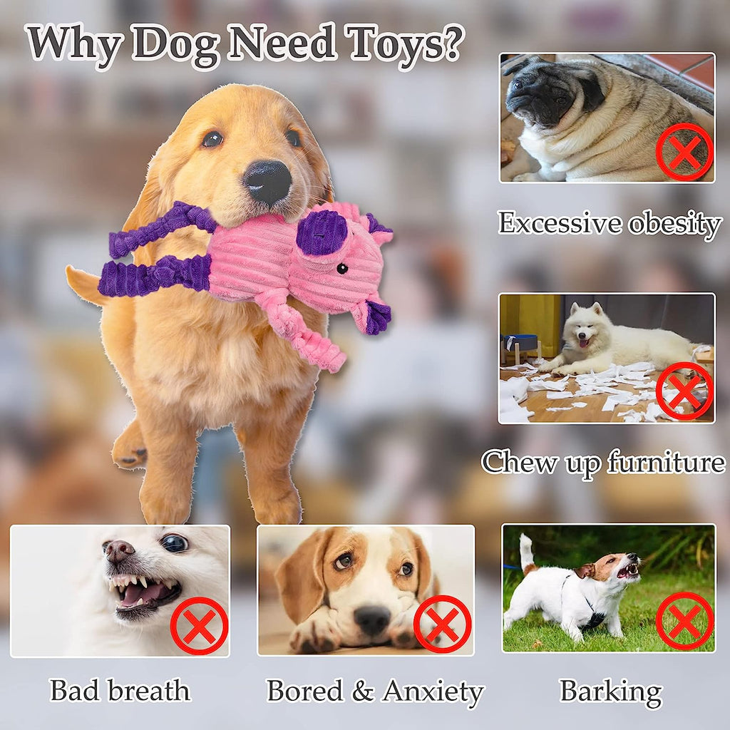 5-Pack Squeaky Plush Dog Toys Bundle – Soft Stuffed Chew Toys for Small, Medium & Large Dogs
