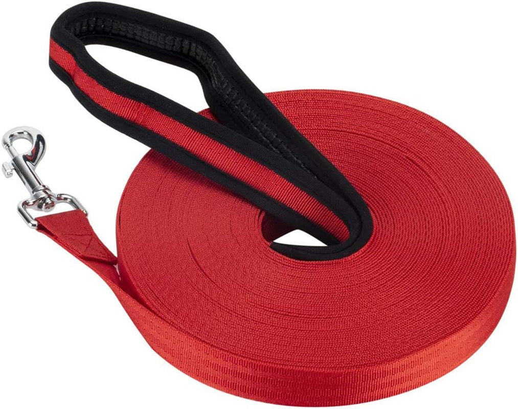  Long Line Training Dog Lead – Nylon Padded Handle Recall Lead for All Breeds