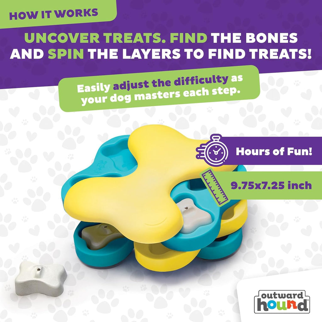 Nina Ottosson Dog Tornado Puzzle Toy – Level 2 Interactive Treat Dispenser for Mental Stimulation & Dog Enrichment